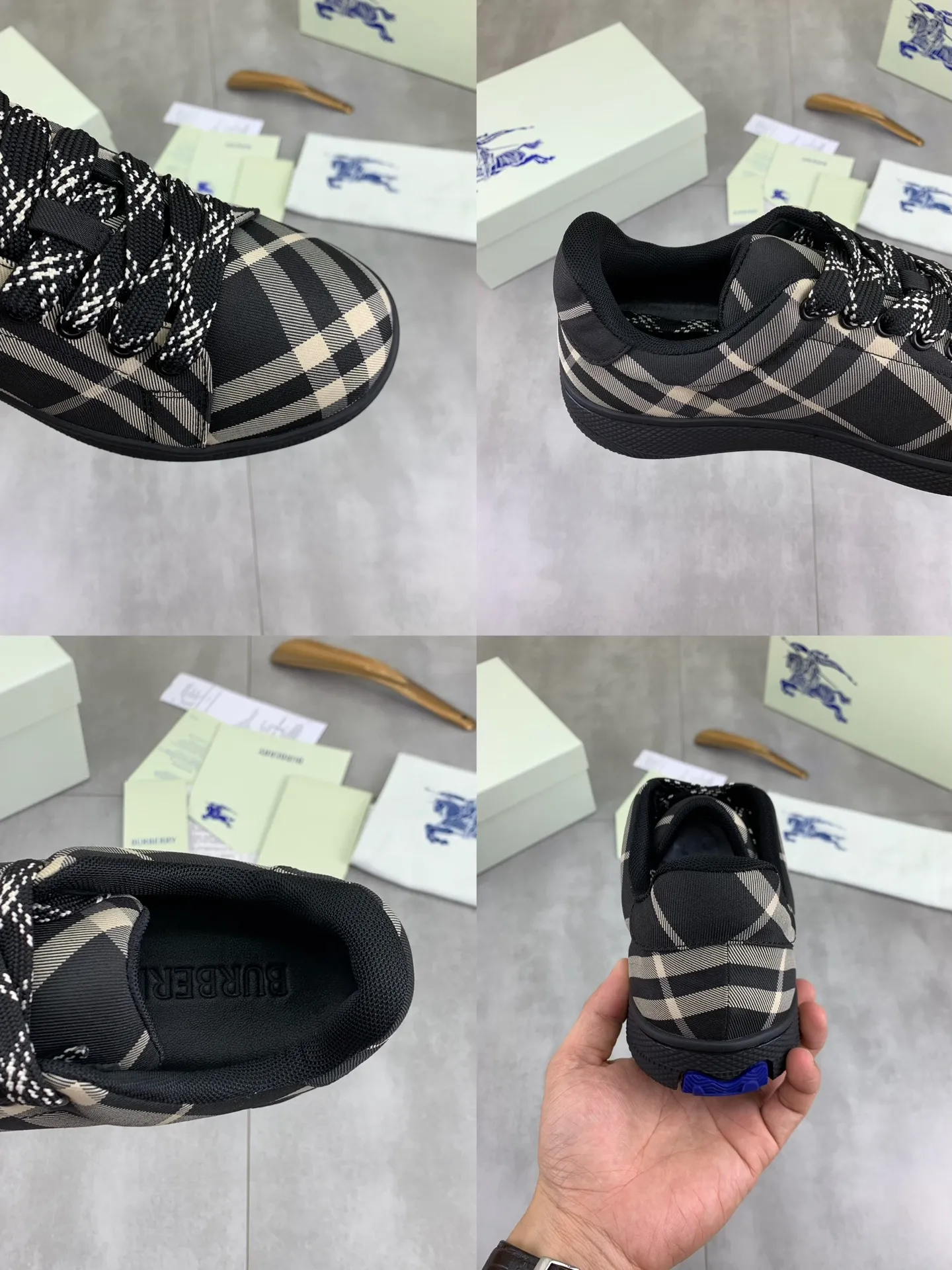 Factory price P580 [BURBERRY] Burberry - High-end quality original order - Upper: imported 🔝 original material - Lining: cowhide lining, feet; water-dyed cowhide - Outsole: ultra-light TPR rubber; two-color molded outsole - Super high quality control · Fine workmanship: highlighted (high-end, extravagance, grade) -Size: 38-46 (Male 38 46 can be customized) · Color: 4️⃣ colors available